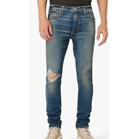 HUDSON Men's Axl Slim Jeans Distress Indigo Size 31 - Picture 1 of 3